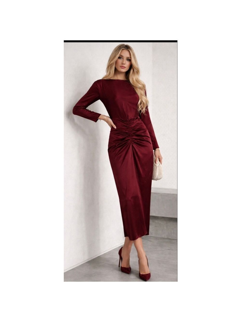NWT Veronica Beard Maroon Silk Sabri Midi Dress 6